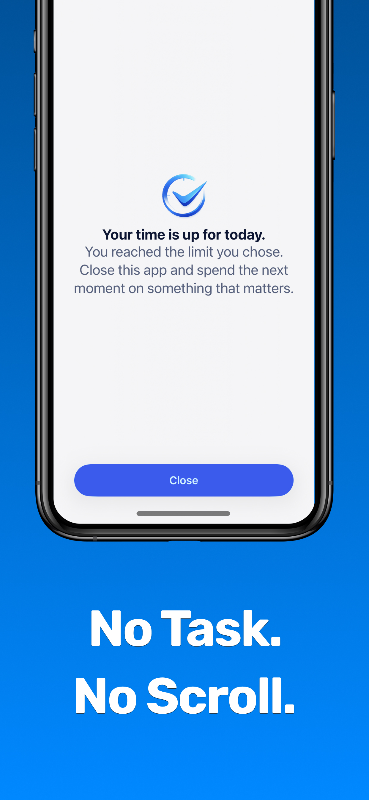 LiveFirst blocking screen shown when the earned time runs out